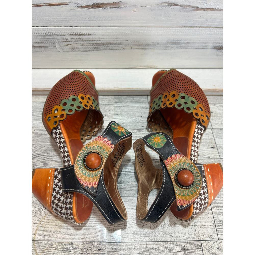 L'Artiste Spring Step Jive Multi Color Sz. 6.5 (Euro 37) Shoes Sandals - Picture 4 of 10